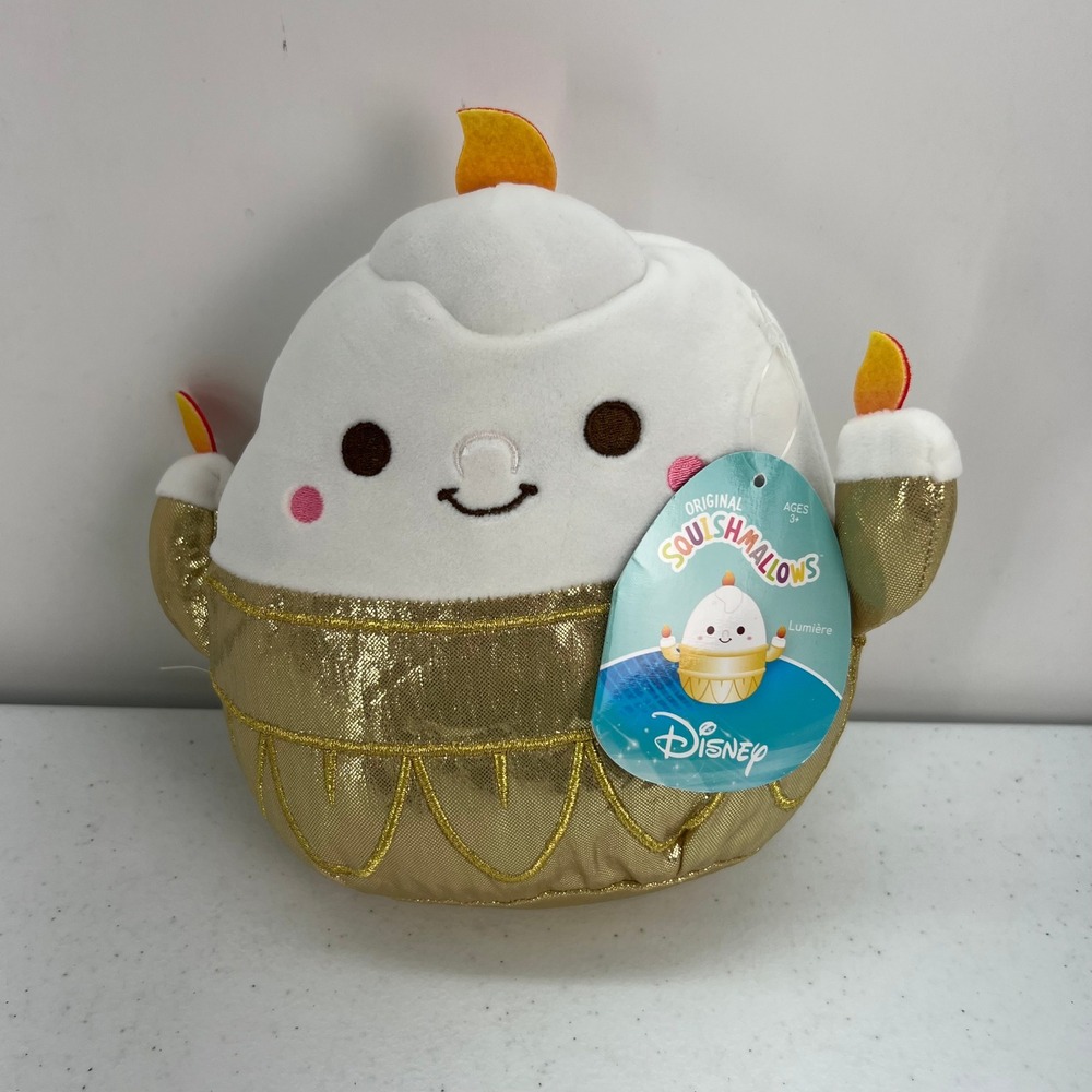 Squishmallows Disney Beauty and the Beast Lumiere Gold Metallic‎ Plush